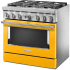 KitchenAid Commercial-Style KFDC506JYP - 36 Inch Freestanding Dual Fuel Smart Range Angle View