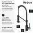 Kraus Bolden Series KFF1610MBSFSB - 2-in-1 Commercial Style Pull Down Kitchen Faucet with Integrated Water Filter Tap for Reverse Osmosis or Water Filtration System in Matte Black / Spot-Free Black Stainless Steel