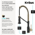 Kraus Bolden Series KFF1610SFACBMB - 2-in-1 Commercial Style Pull Down Kitchen Faucet with Integrated Water Filter Tap for Reverse Osmosis or Water Filtration System in Spot-Free Antique Champagne Bronze / Matte Black