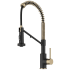 Kraus Bolden Series KFF1610SFACBMB - 2-in-1 Commercial Style Pull Down Kitchen Faucet with Integrated Water Filter Tap for Reverse Osmosis or Water Filtration System in Spot-Free Antique Champagne Bronze / Matte Black