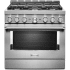 KitchenAid KFGC506JSS - 36 Inch Smart Commercial-Style Gas Range