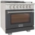Kucht Professional KFX Series KFX360LPGY - 36 Inch Freestanding Gas Range in Angle View