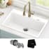 Kraus Quarza Series KGD412BWHITE - 31” Granite Drop In / Undermount Single Bowl White Kitchen Sink