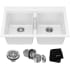 Kraus Quarza Series KGD433BWHITE - 33” Granite Drop In / Undermount 50/50 Double Bowl White Kitchen Sink