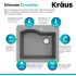 Kraus Quarza Series KGD441GREY - Granite Feature