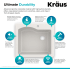 Kraus Quarza Series KGD441WHITE - Granite Feature