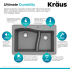 Kraus Quarza Series KGD442GREY - Granite Feature