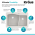 Kraus Quarza Series KGD442WHITE - Granite Feature