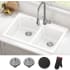 Kraus Forteza Series KGD50WHITE - 33” Granite Drop In / Undermount 60/40 Double Bowl White Kitchen Sink