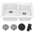 Kraus Forteza Series KGD50WHITE - 33” Granite Drop In / Undermount 60/40 Double Bowl White Kitchen Sink