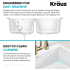 Kraus Forteza Series KGD52WHITE - 33” Granite Drop In / Undermount 50/50 Double Bowl White Kitchen Sink