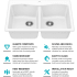 Kraus Forteza Series KGD52WHITE - 33” Granite Drop In / Undermount 50/50 Double Bowl White Kitchen Sink