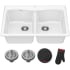 Kraus Forteza Series KGD52WHITE - 33” Granite Drop In / Undermount 50/50 Double Bowl White Kitchen Sink