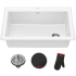 Kraus Forteza Series KGD54WHITE - 33” Granite Drop In / Undermount Single Bowl White Kitchen Sink