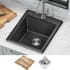 Kraus Bellucci™ KGTW1218MBL - 18 Inch Workstation Drop-In Top Mount Single Bowl Kitchen Sink with Accessories