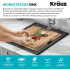 Kraus KGTW1218MBR - 18 Inch Workstation Single Bowl Granite Top Mount Kitchen Sink Features