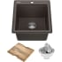 Kraus KGTW1218MBR - 18 Inch Workstation Drop-In Top Mount Single Bowl Kitchen Sink with Accessories