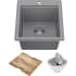 Kraus Bellucci™ KGTW1218MGR - 18 Inch Workstation Drop-In Top Mount Single Bowl Kitchen Sink with Accessories