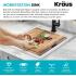 Kraus Bellucci™ KGTW1218WH - 18 Inch Workstation Single Bowl Granite Top Mount Kitchen Sink Features