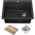 Kraus Bellucci™ KGTW1225MBL - 25 Inch Workstation Drop-In Top Mount Single Bowl Kitchen Sink with Accessories