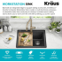 Kraus Bellucci™ KGTW1225MBL - 25 Inch Workstation Single Bowl Granite Top Mount Kitchen Sink Features
