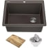 Kraus Bellucci™ KGTW1225MBR - 25 Inch Workstation Drop-In Top Mount Single Bowl Kitchen Sink with Accessories