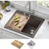 Kraus Bellucci™ KGTW1225MBR - 25 Inch Workstation Drop-In Top Mount Single Bowl Kitchen Sink with Accessories