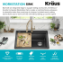 Kraus KGTW1228MBL - 28 Inch Workstation Single Bowl Granite Top Mount Kitchen Sink Features