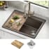 Kraus Bellucci™ KGTW1228MBR - 28 Inch Workstation Drop-In Top Mount Single Bowl Kitchen Sink with Accessories