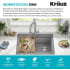 Kraus KGTW1228MGR - 28 Inch Workstation Single Bowl Granite Top Mount Kitchen Sink Features