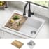 Kraus Bellucci™ KGTW1228WH - 28 Inch Workstation Drop-In Top Mount Single Bowl Kitchen Sink with Accessories