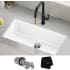 Kraus Quarza Series KGU413BWHITE - 31â€ Granite Undermount Single Bowl White Kitchen Sink