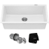 Kraus Quarza Series KGU413BWHITE - 31â€ Granite Undermount Single Bowl White Kitchen Sink