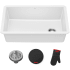 Kraus Forteza Series KGU55WHITE - 32” Granite Undermount Single Bowl White Kitchen Sink