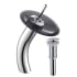 Kraus Vessel Mixer Series KGW1700PU10CHBLFR - Waterfall Bathroom Faucet with Frosted Black Glass Disk and Pop-Up Drain in Chrome