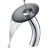 Kraus Vessel Mixer Series KGW1700CHBLFR - Waterfall Bathroom Faucet with Frosted Black Glass Disk in Chrome