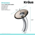 Kraus Vessel Mixer Series KGW1700CHBRCL - Waterfall Bathroom Faucet Dimension