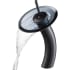 Kraus Vessel Mixer Series KGW1700ORBBLCL - Waterfall Bathroom Faucet with Clear Black Glass Disk in Oil Rubbed Bronze