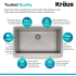 Kraus Standart PRO Series KHF20033 - Single Bowl Stainless Steel Farmhouse Kitchen Sink Features