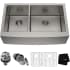 Kraus Standart PRO Series KHF20433 - 33" Apron Front Farmhouse 16 Gauge 40/60 Double Bowl Stainless Steel Kitchen Sink