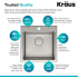 Kraus Standart PRO Series KHT30118 - Top Mount Single Bowl Stainless Steel Kitchen Sink Features