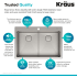 Kraus Standart PRO Series KHU10332 - Undermount Double Bowl Stainless Steel Kitchen Sink Features