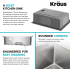 Kraus Fairlane KHT64028 - 28” Drop In / Top Mount Single Bowl 18-Gauge Stainless Steel Kitchen Sink