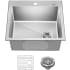 Kraus Fairlane KHT64122 - 22” Drop In / Top Mount Single Bowl 18-Gauge Stainless Steel Kitchen Sink