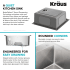 Kraus Fairlane KHT64122 - 22” Drop In / Top Mount Single Bowl 18-Gauge Stainless Steel Kitchen Sink