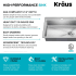 Kraus Fairlane KHT6412555 - 25” ADA Compliant Drop In / Top Mount Single Bowl 18-Gauge Stainless Steel Kitchen Sink