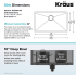 Kraus Standart PRO Series KHU10030100100MB - 30 Inch Undermount Single Bowl Stainless Steel Kitchen Sink Dimension