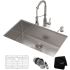 Kraus Standart PRO Series KHU10032161053SS - 32" Undermount Kitchen Sink w/ Bolden Commercial Pull-Down Faucet and Soap Dispenser in Stainless Steel