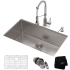 Kraus Standart PRO Series KHU10032161053SSCH - 32" Undermount Kitchen Sink w/ Bolden Commercial Pull-Down Faucet and Soap Dispenser in Stainless Steel/Chrome
