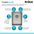 Kraus Standart PRO Series KHU10114 - Undermount Single Bowl Stainless Steel Kitchen Sink Features